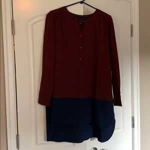Burgundy and navy tunic, brand new
